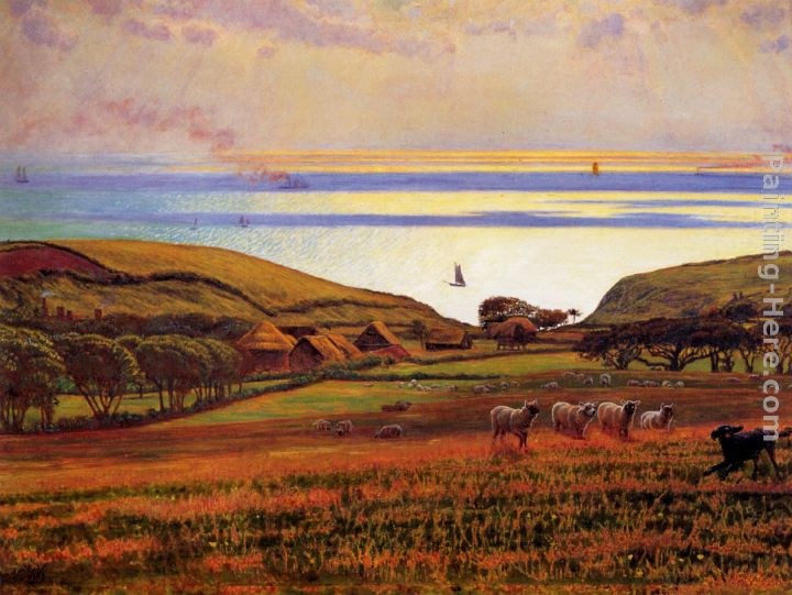 William Holman Hunt Fairlight Downs, Sunlight on the Sea